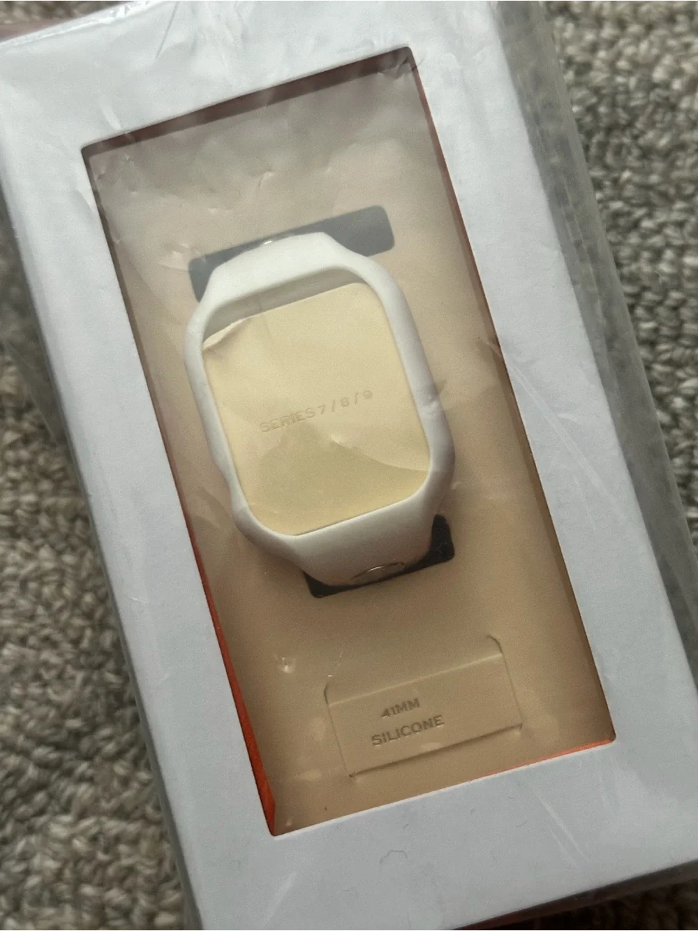 NWT Tory Burch White T-Monogram Silicone Apple Watch Series 7/8/9 Band 41MM